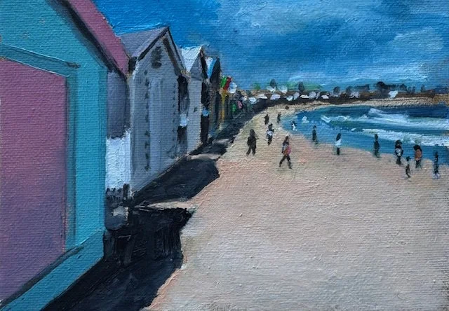 Bathing boxes Sandringham 7 x 5 Oil on Canvas
