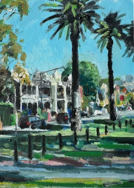 Top end of Yarra Park 5x7 Oil on Canvas