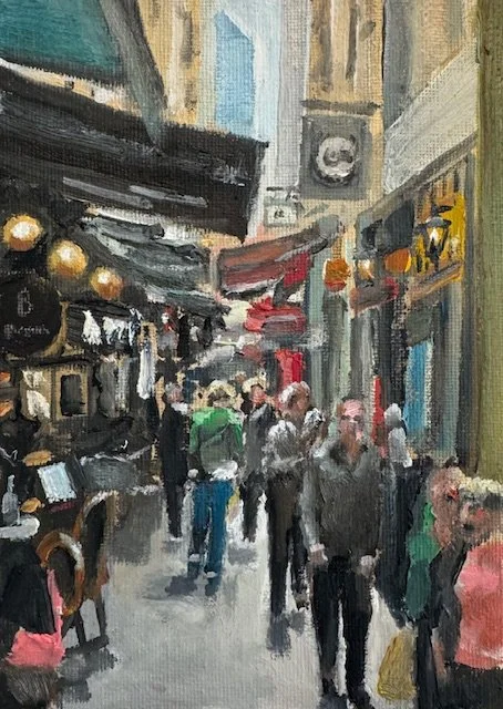 Between the Block Arcade 5x7 Oil Sold