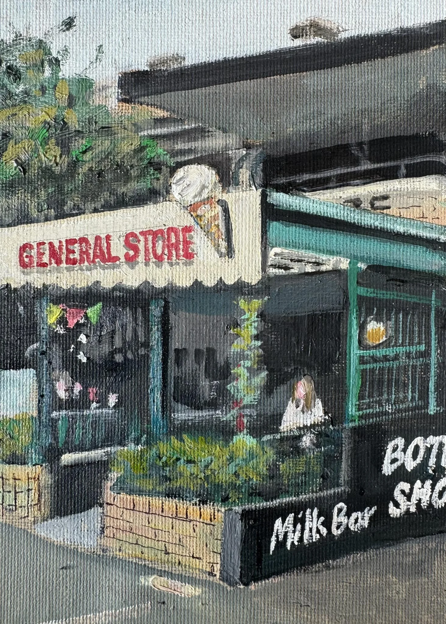 General Store East Melb 5x7 Oil on Canvas Sold