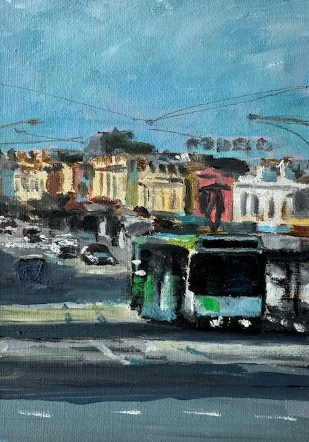 Bridge Rd Tram 5x7 Oil on Canvas