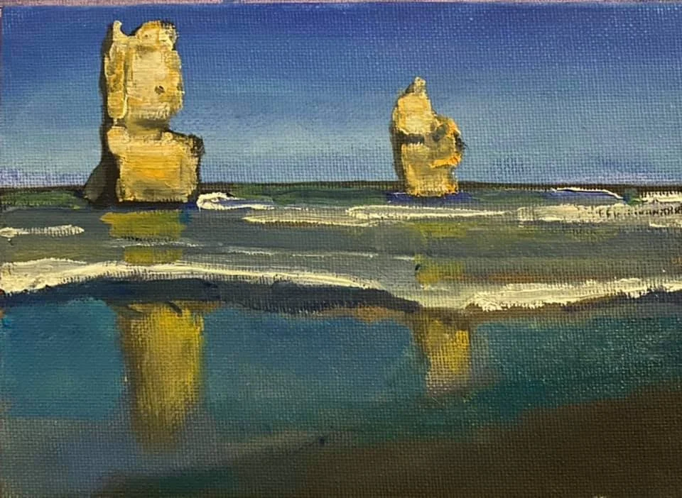 12 Apostles beach front 7x5 Oil on Canvas