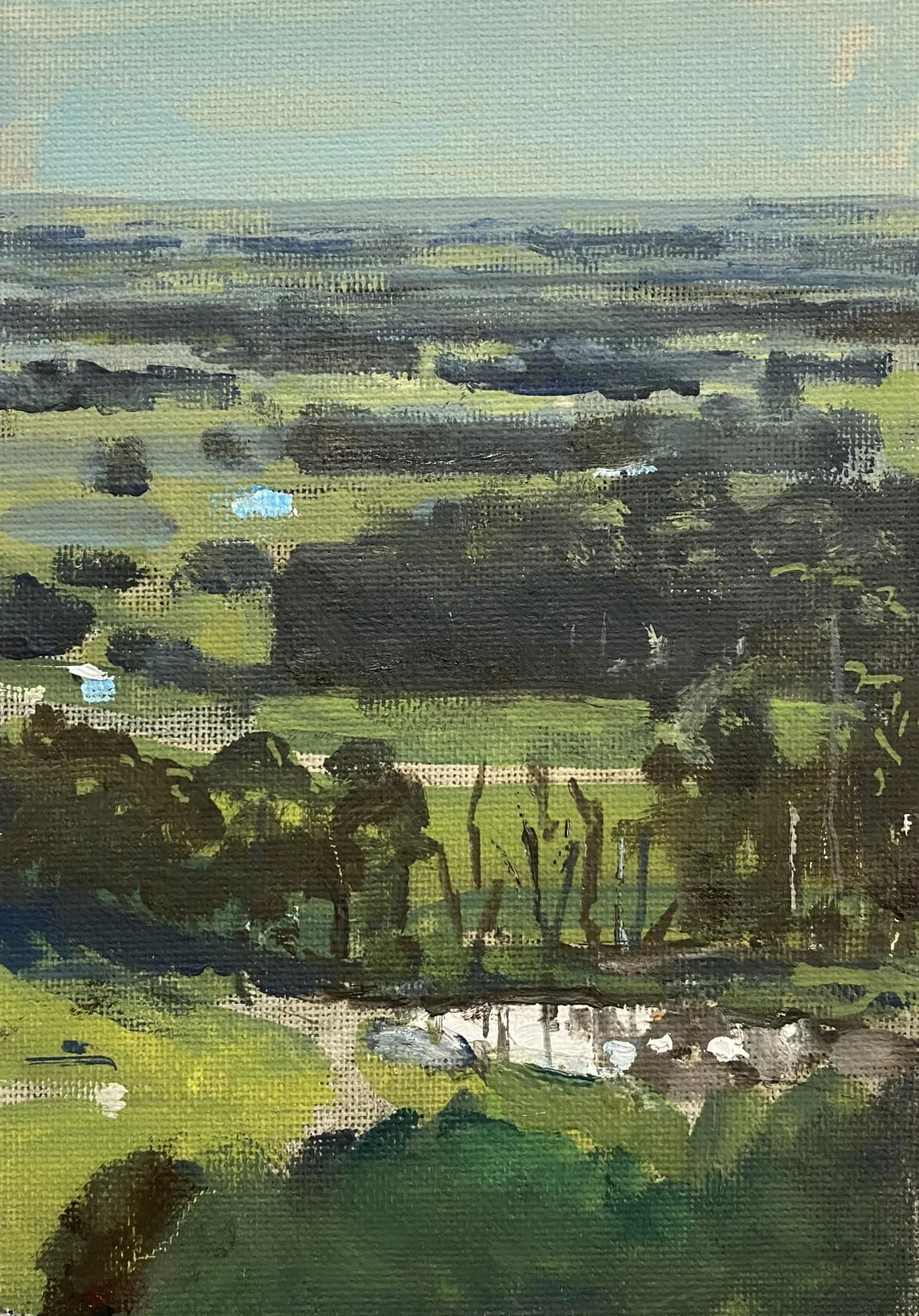 Pennyroyal balcony view 5x7 Oil on Canvas Sold