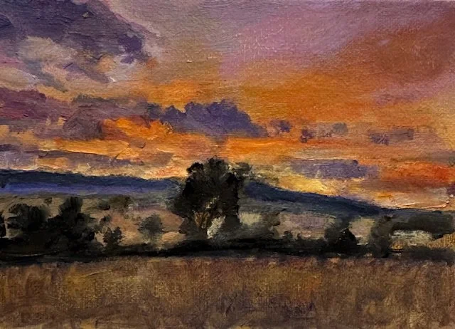 Strath Creek Sunrise 7 x 5 oil On Canvas