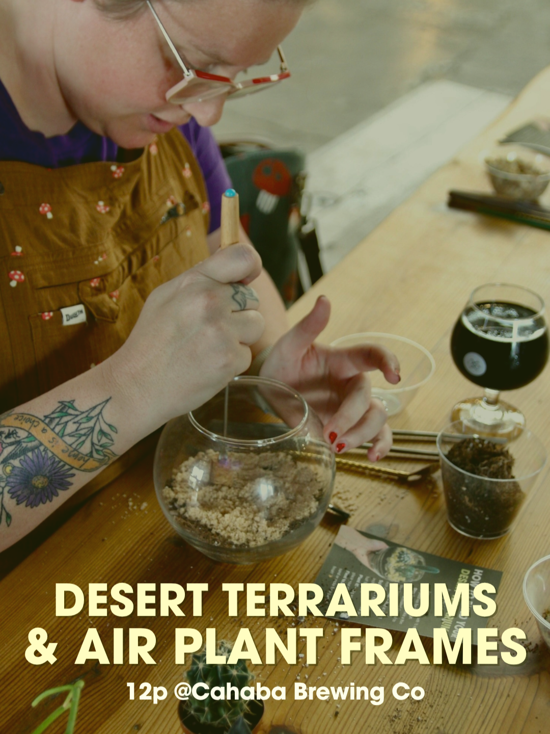 Desert Terrariums + Air Plant Frames with Craft Club