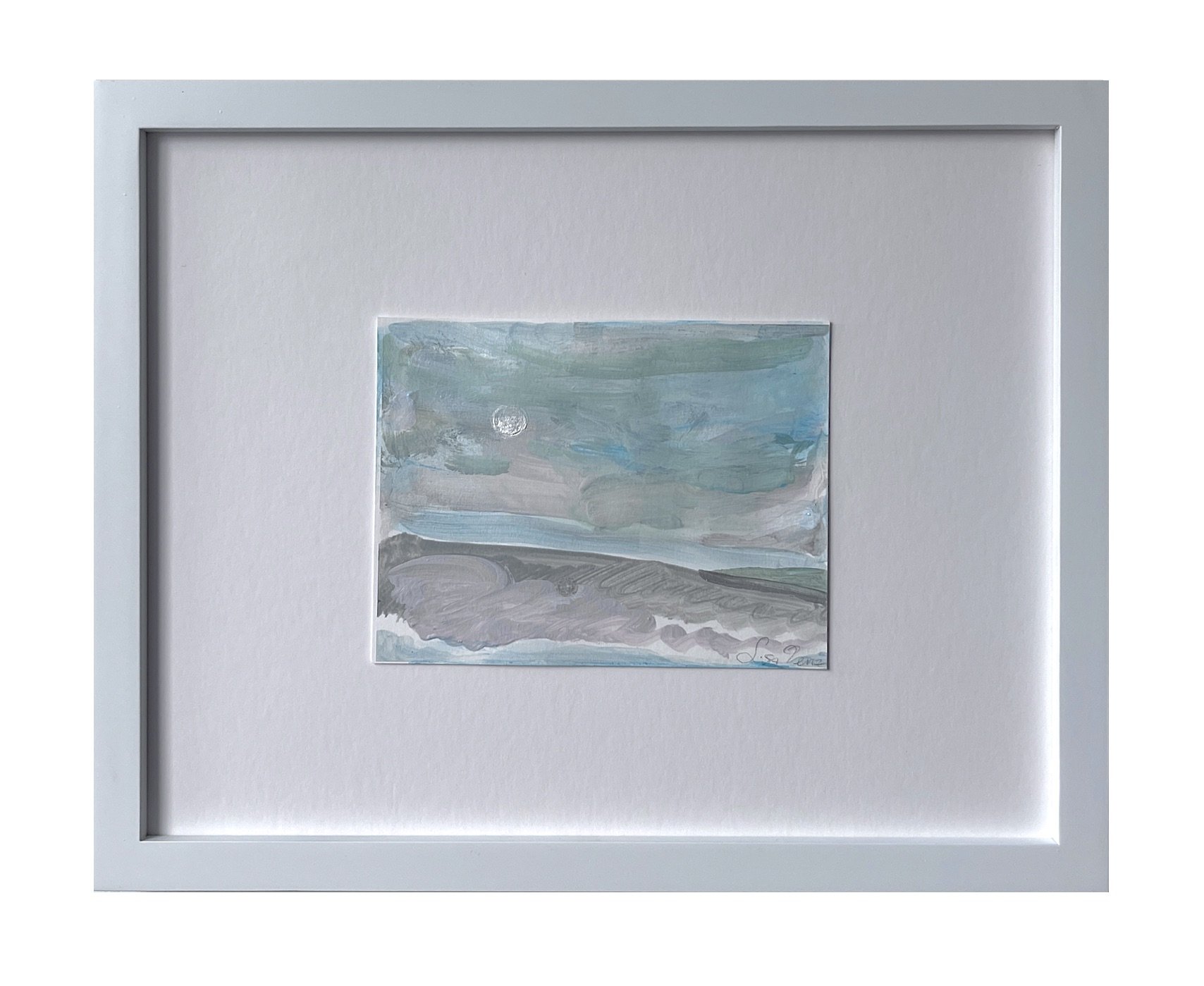 Moss Marine, 2025. Acrylic on Hot Press Paper — 14x.5x11in.