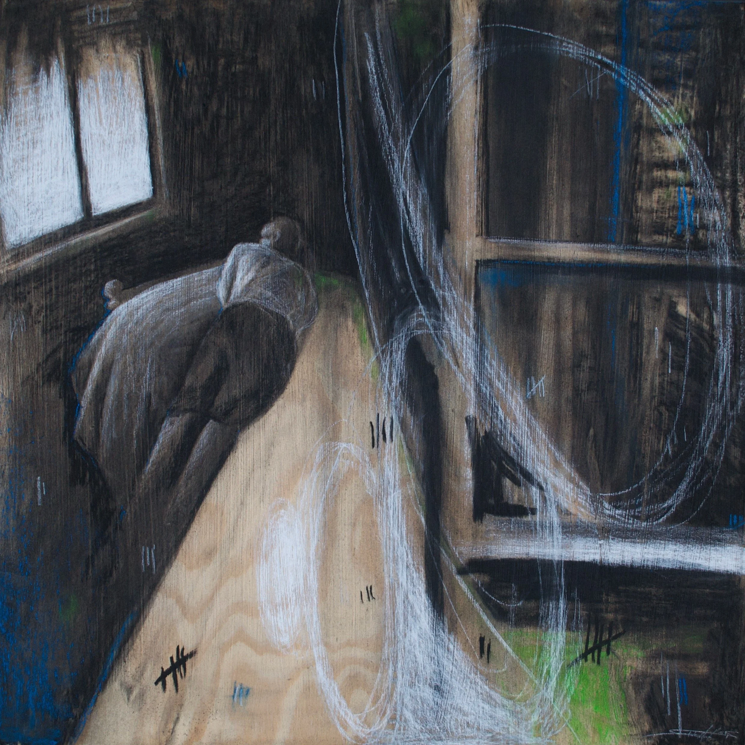 Hope in Blue,  24" x 24"  mixed media on wood  2024