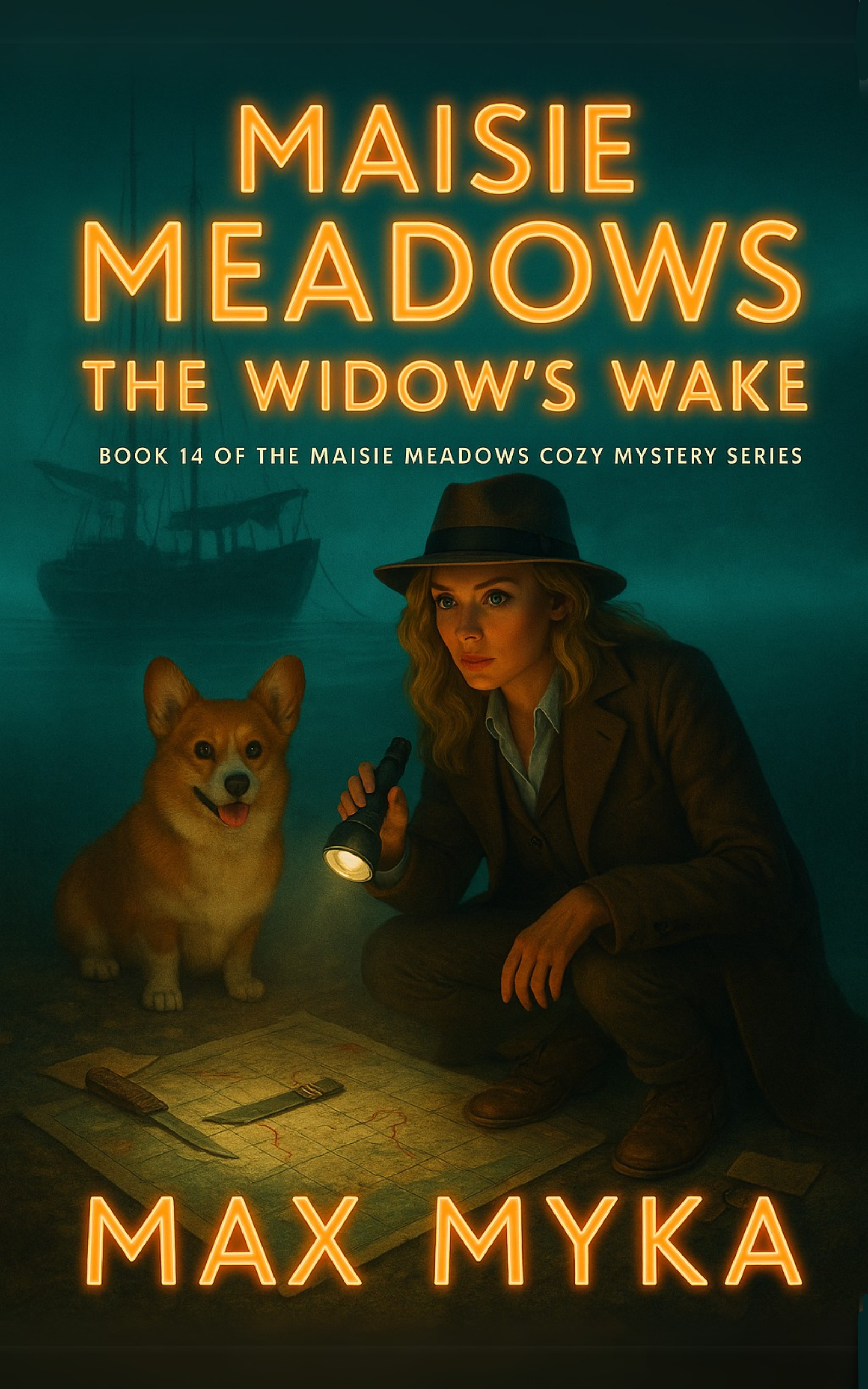 Maisie Meadows: The Widow’s Wake
Book 14 of the Maisie Meadows Cozy Mystery Series
by Max Myka

A shipwreck resurfaces. A widow vanishes. Some secrets were meant to stay buried.

1974 Niceville is about to discover that even the deepest tides can’t h