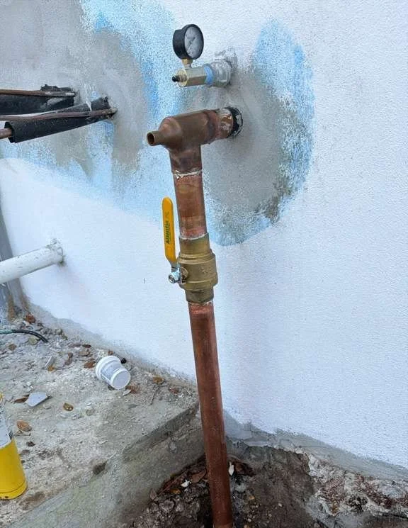 Copper piping and valve installation from an OH Plumbing project