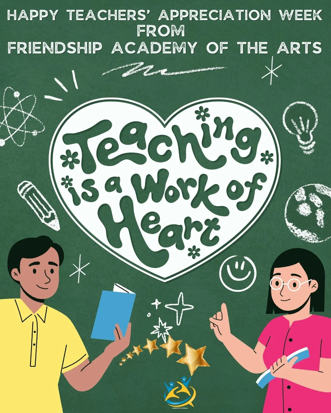 🍎✨ Happy Teacher Appreciation Week! ✨🍎
This week, we celebrate the incredible educators of Friendship Academy of the Arts who pour their hearts into shaping the minds and futures of our scholars every single day.
💙 Our teachers are more than educa