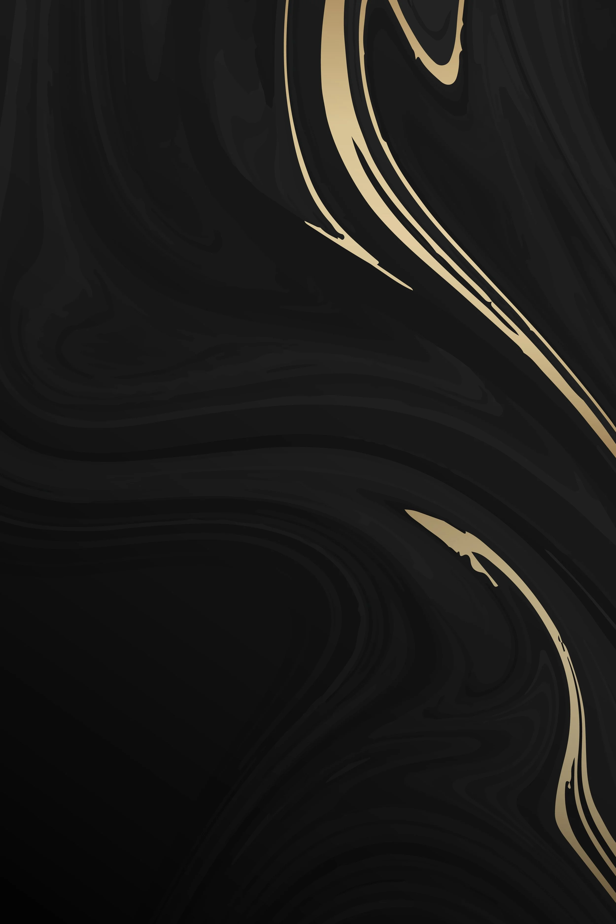 Close-up of a black and gold marble pattern with swirling veining.