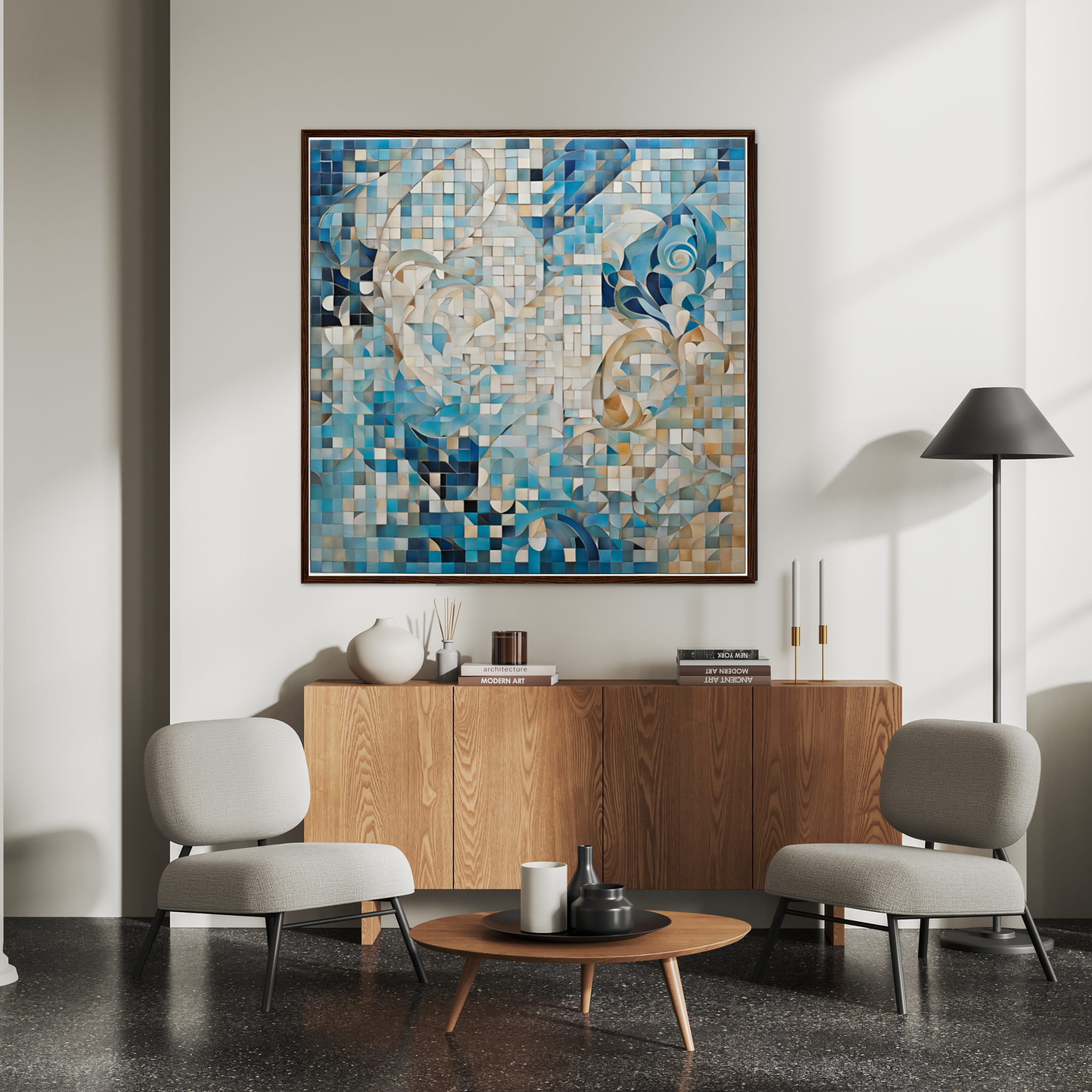 Blue Ottoman Mosaic Digital Wall Art Printable