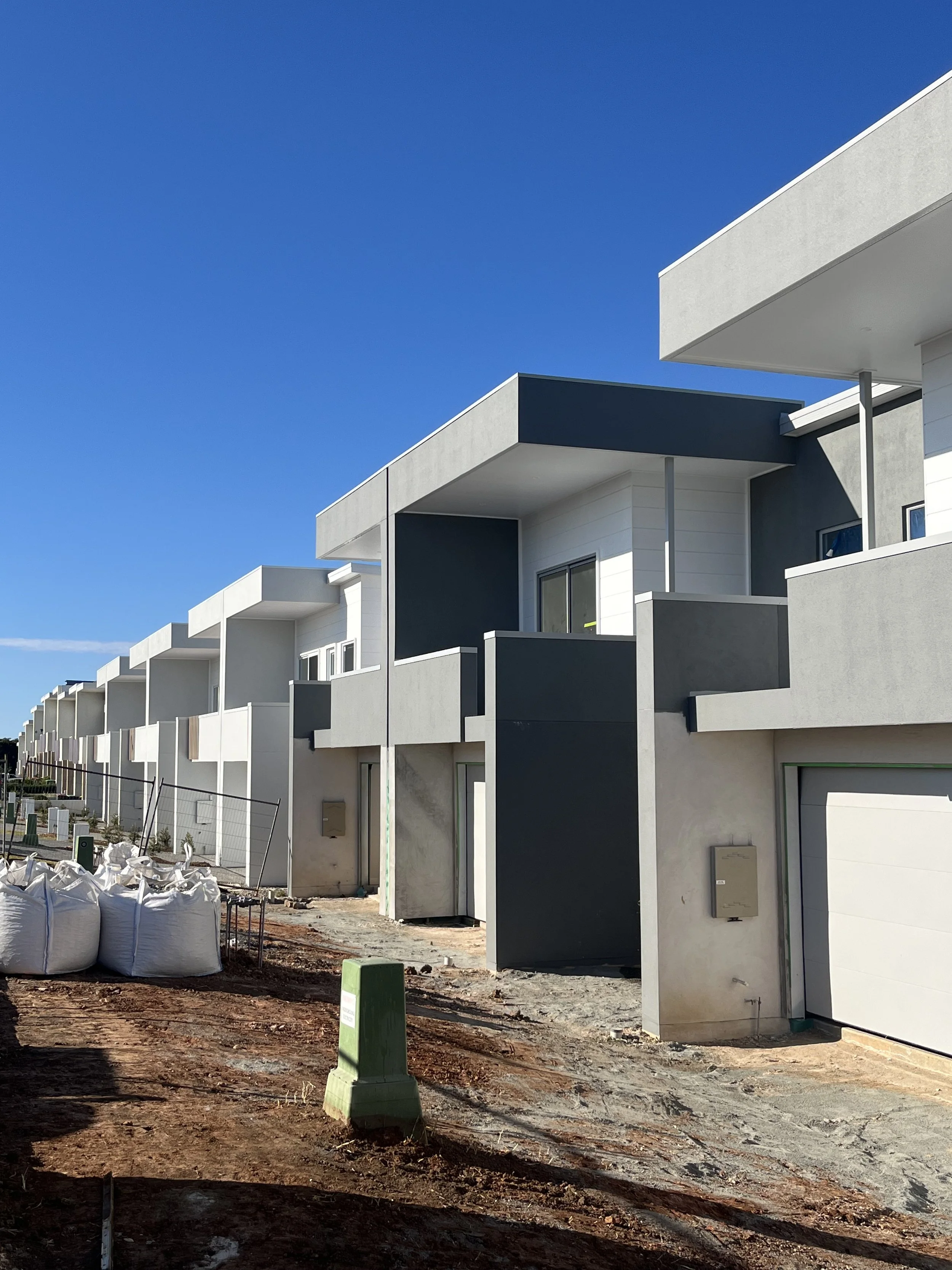   Looking down the row of the first 9 townhouses.  