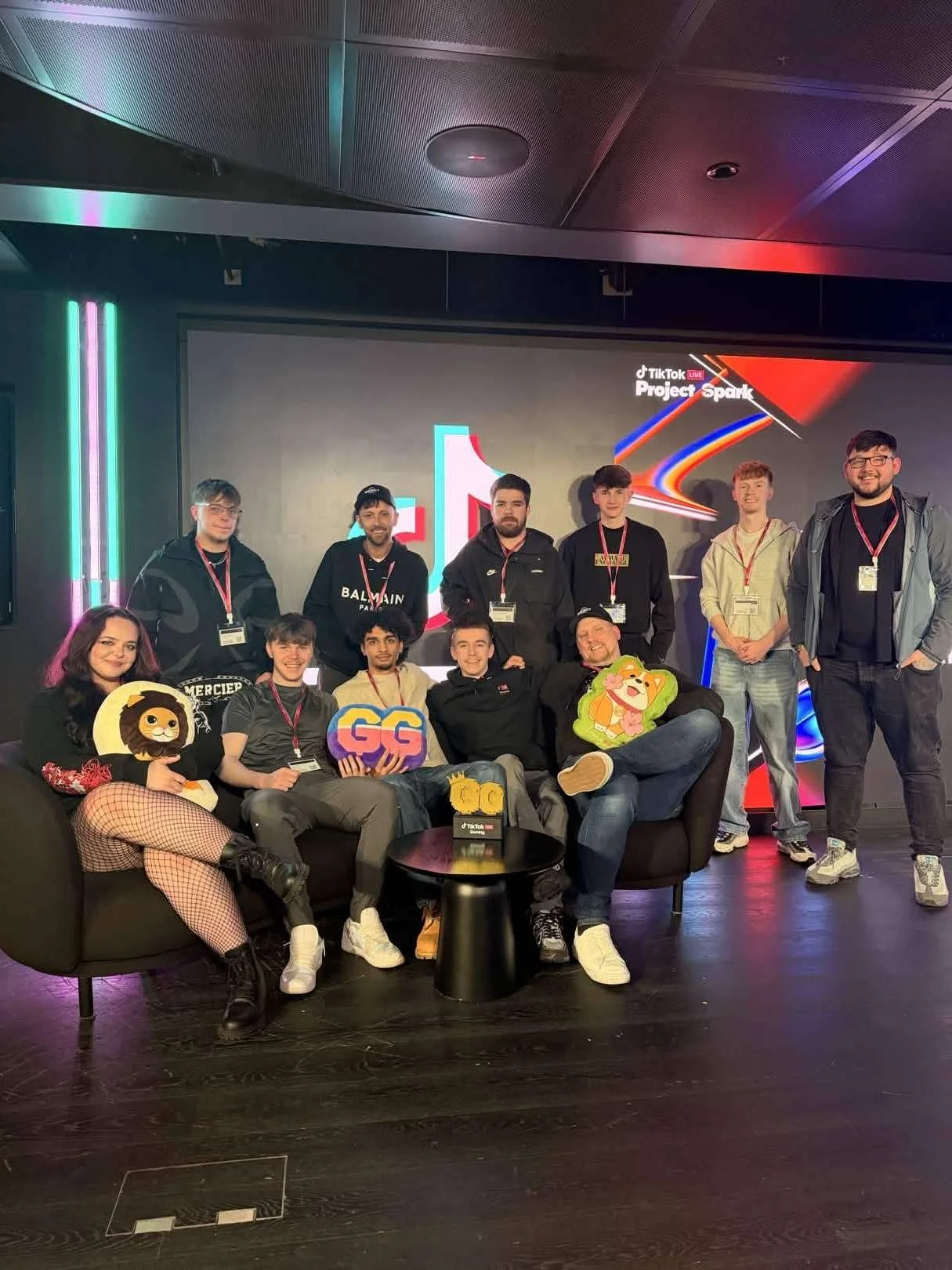 Some of the team collecting awards at TikTok HQ