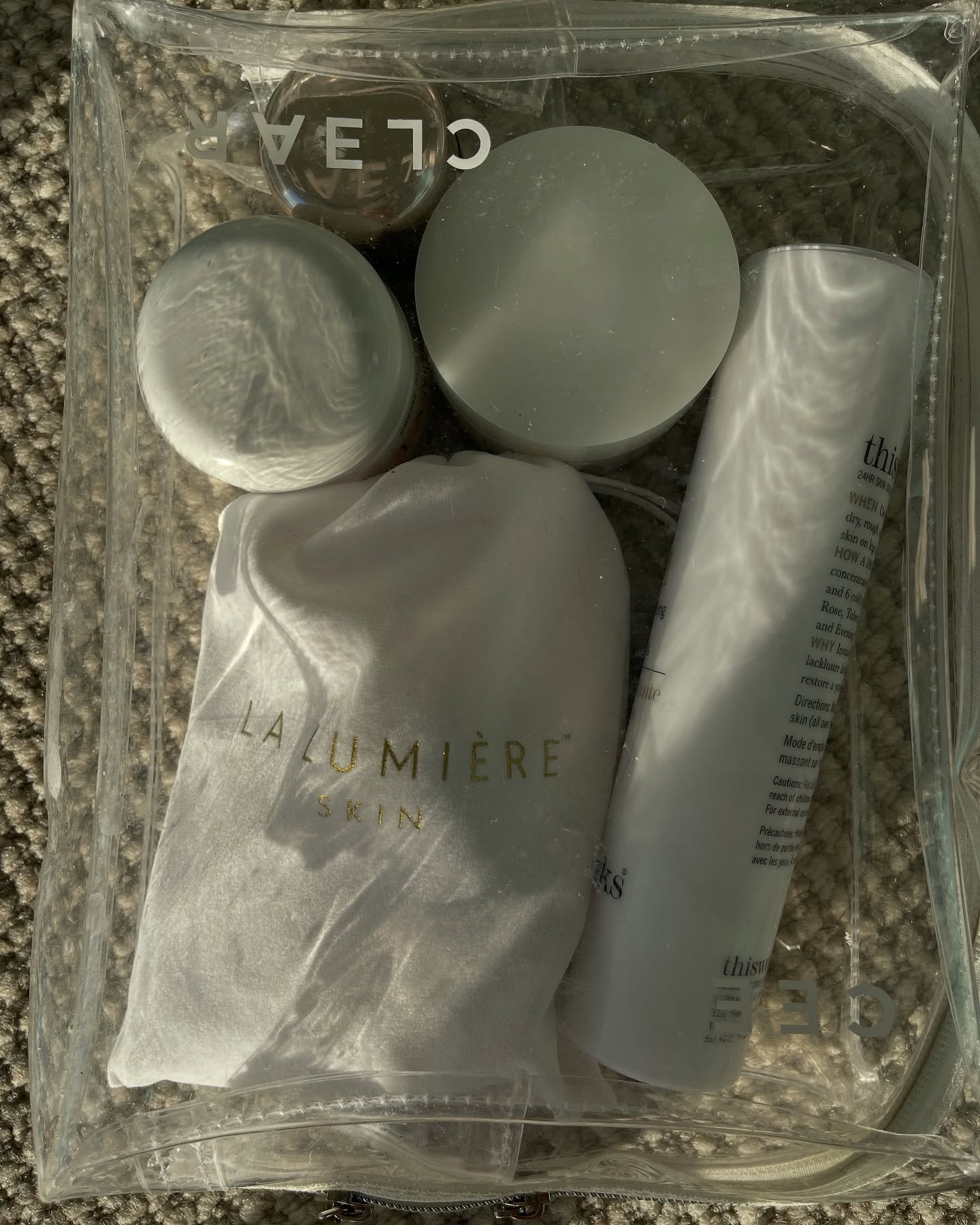 Always travelling with @cee__clear, the best cosmetic bags! Of course there is room for the @lalumiereskin LED tool ✨ 

*ALWAYS READ THE LABEL AND FOLLOW THE DIRECTIONS FOR USE.

#lalumiereskin #beautytools #leddevice #facesculptingdevice #ems #redli
