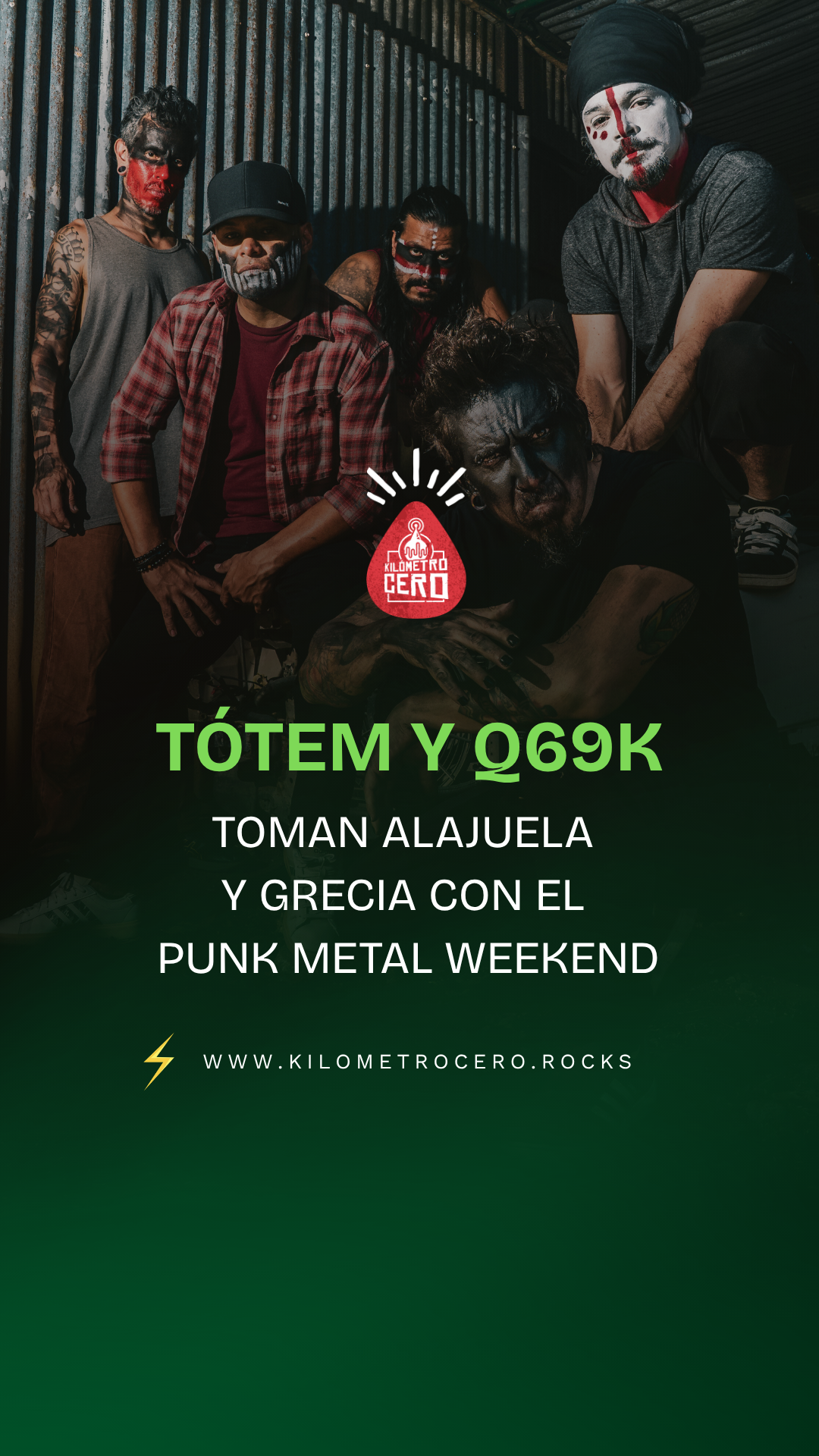 Tótem y Q69K toman Alajuela y Grecia con el Punk Metal Weekend