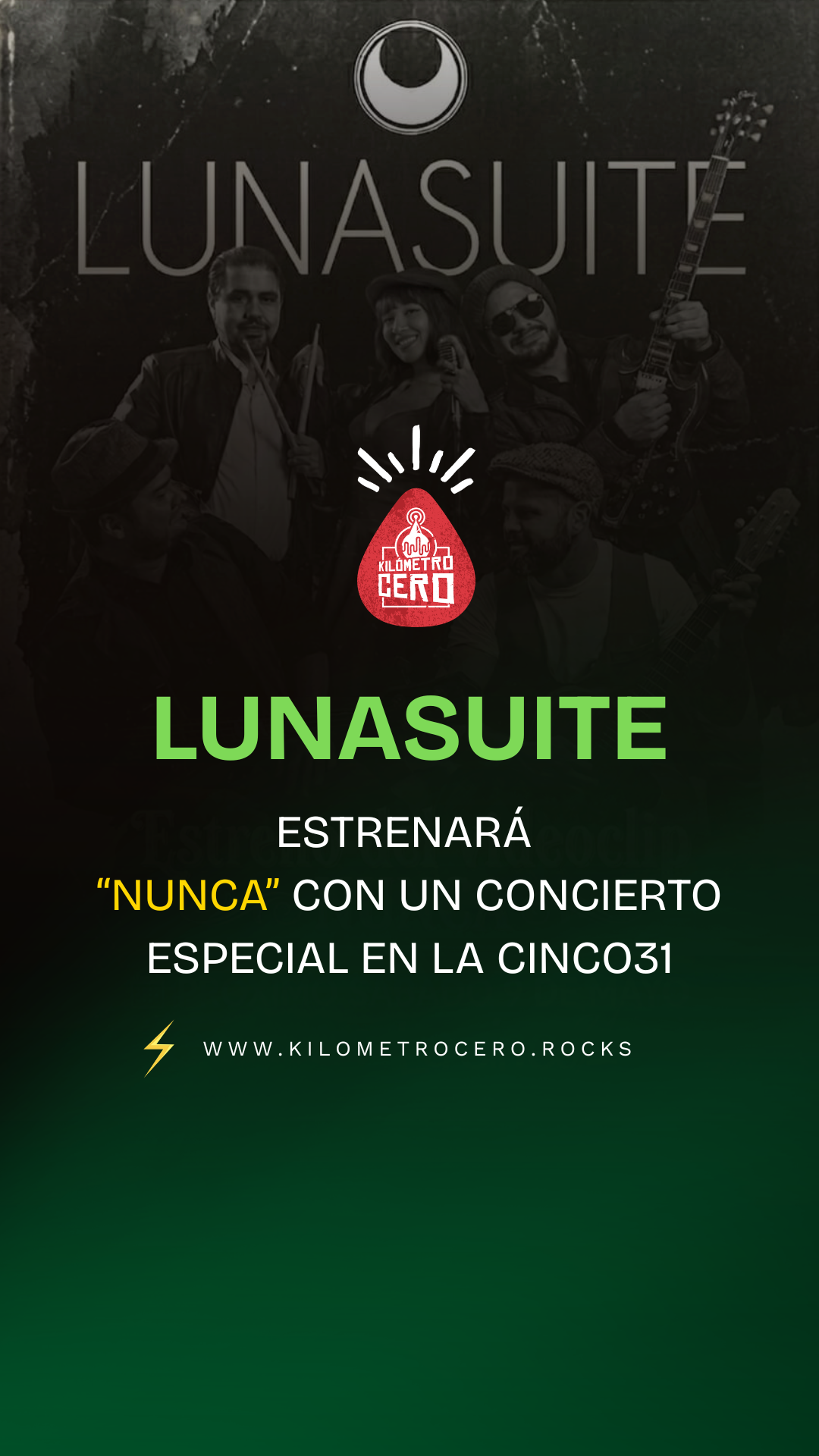 LunaSuite estrenará “Nunca” con un concierto especial en La Cinco31