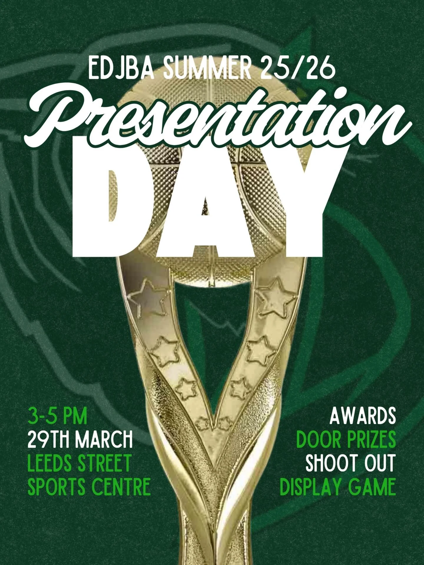 🎉Summer 2025/26 Presentation Day🎉

Come and join us to celebrate the success of our EDJBA teams on the 29th of March at Leeds Street Sports Stadium! 🏀

#basketball #doncats #doncasterbasketball