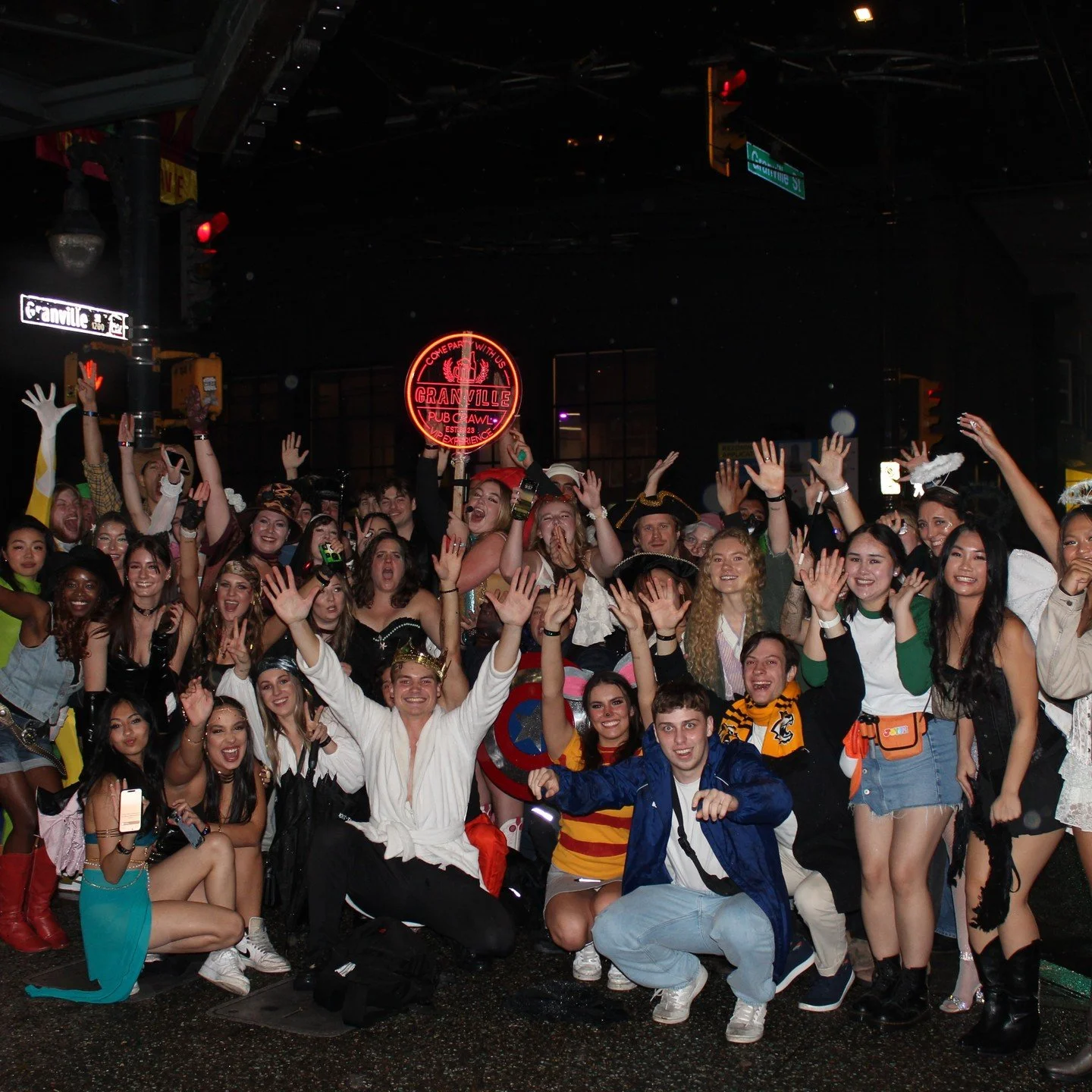 West Coast Party Crawl Halloween crawl group in costume