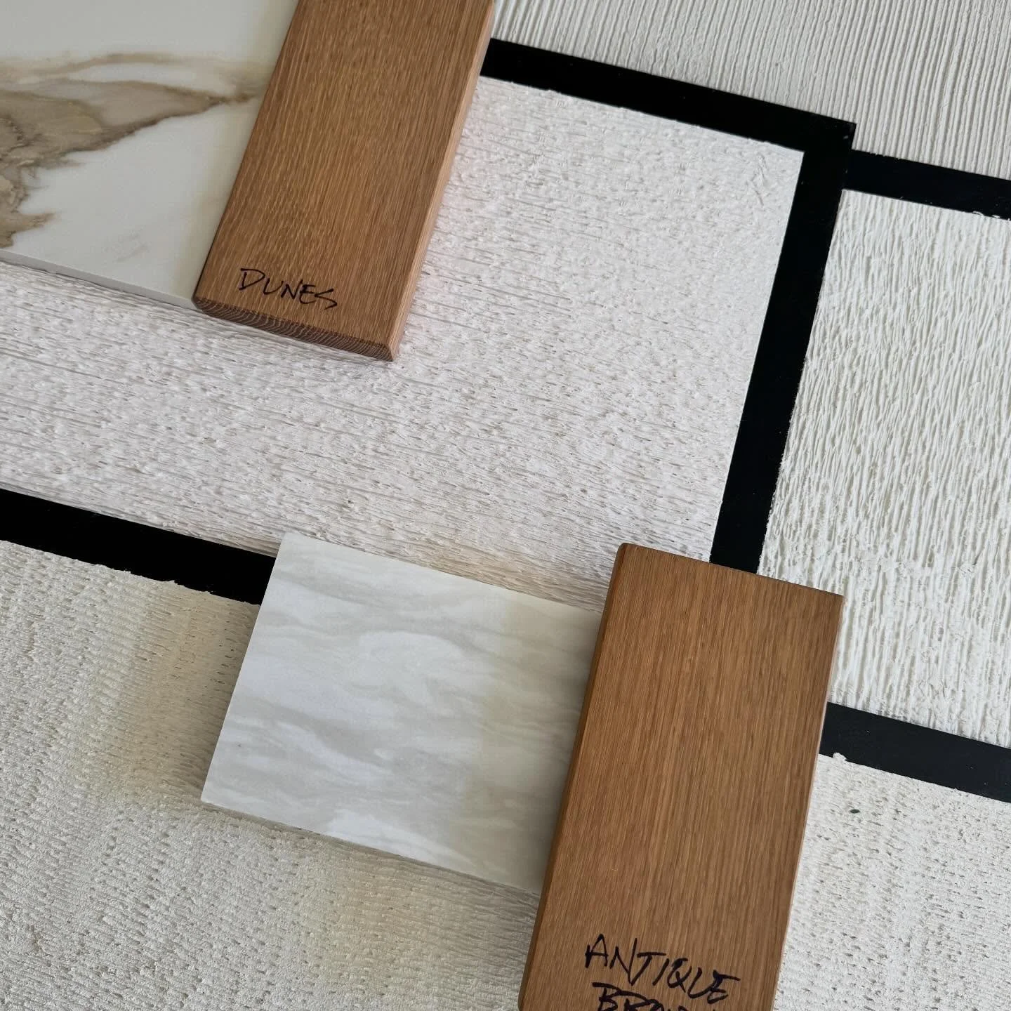 Sampling phase for many of our projects. It can take a little time to gather our options, limit the ones we feel don&rsquo;t &ldquo;fit&rdquo; and get everything ready to present. 

This project is one of a few fireplace walls we are designing. We cu