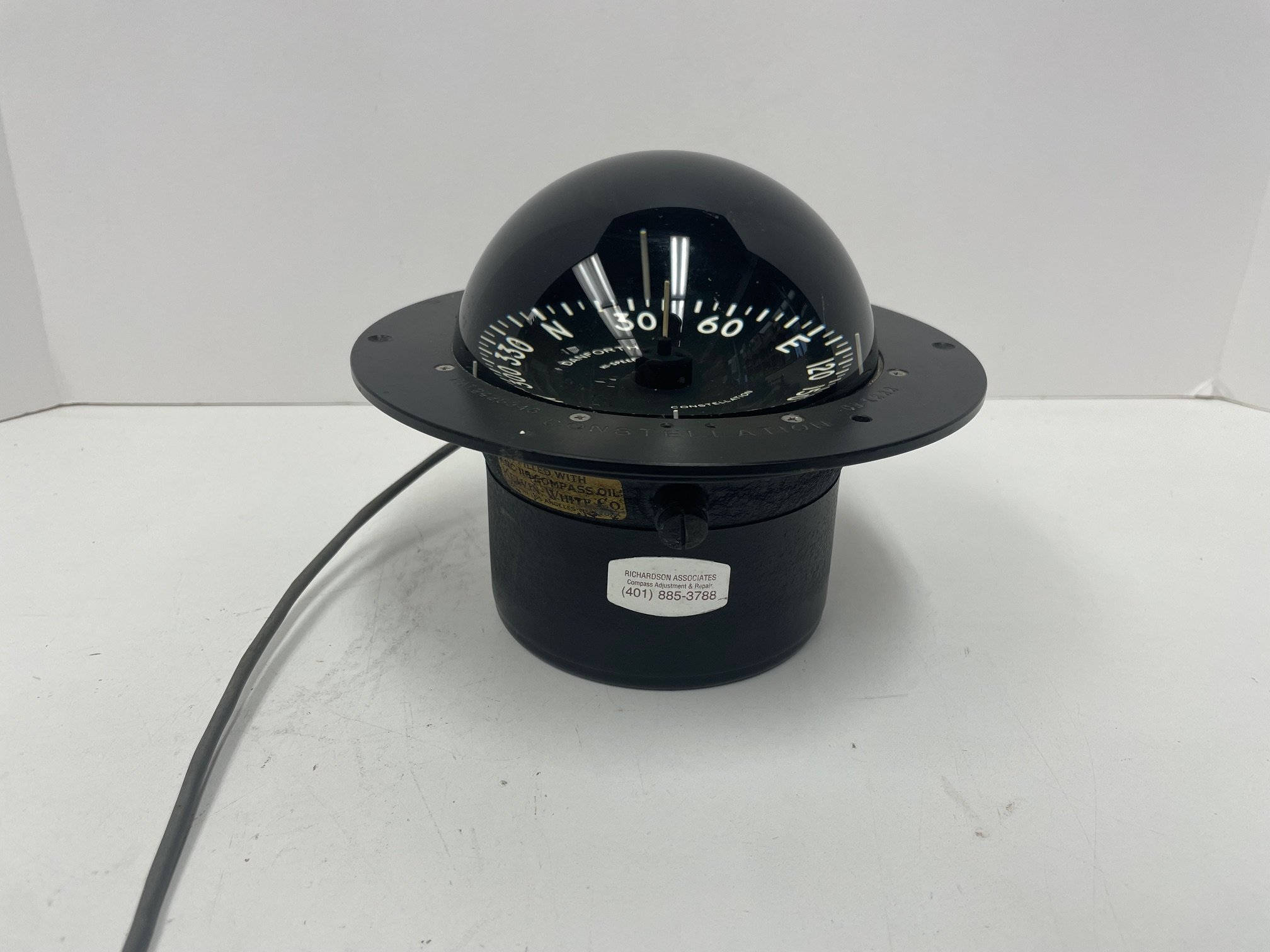 Danforth Constellation 4-1/2” card flush mount compass refurbished $400