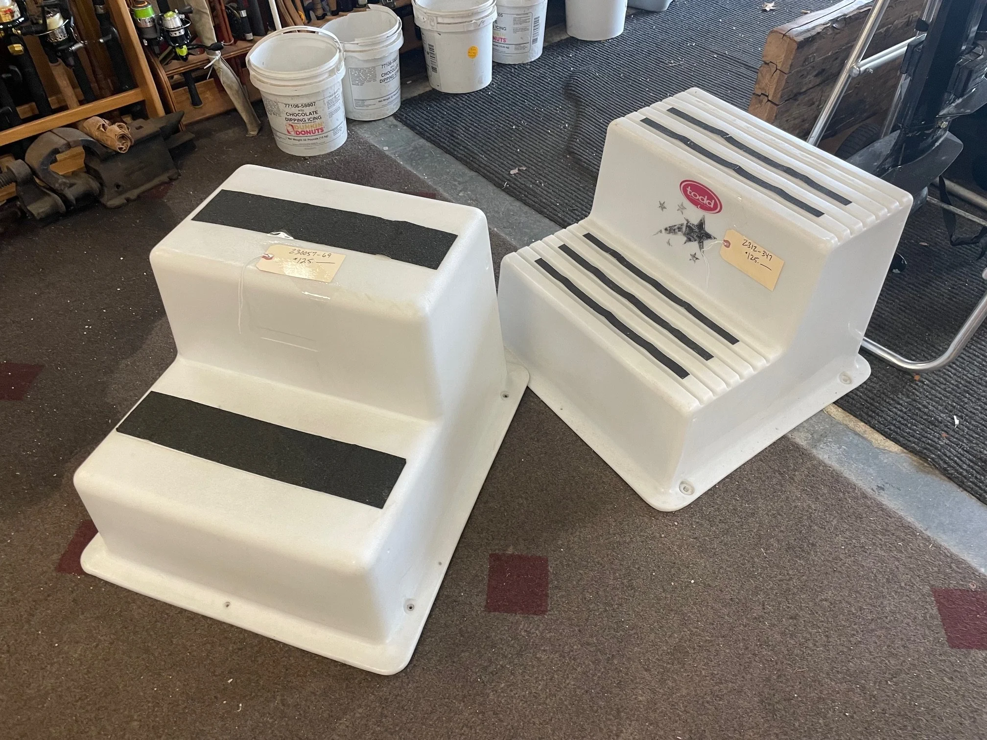 Todd Boarding steps Dimensions: 17" H x 23 1/2" W x 26 3/4"D           $125.00