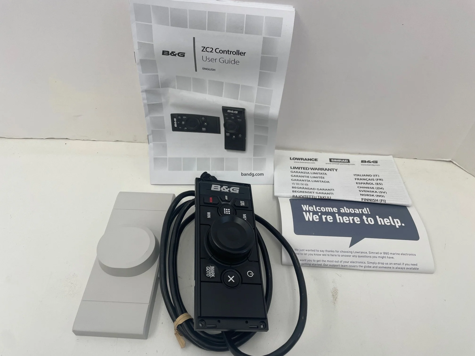 B&amp;G ZC2 Remote Controller provides intuitive keypad and rotary-dial command of up to six Zeus², Zeus³, Glass Helm or Vulcan multifunction displays  $300 