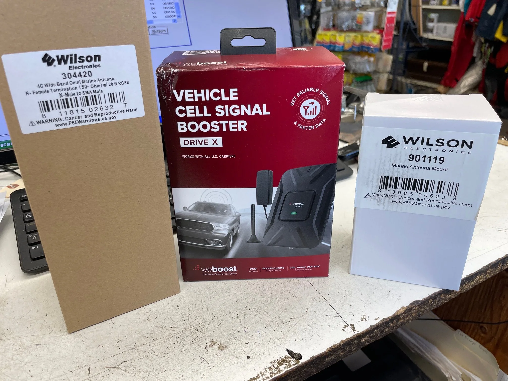 WeBoost cell booster drive x 475021 with Wilson 4G omni antenna 304420 ...