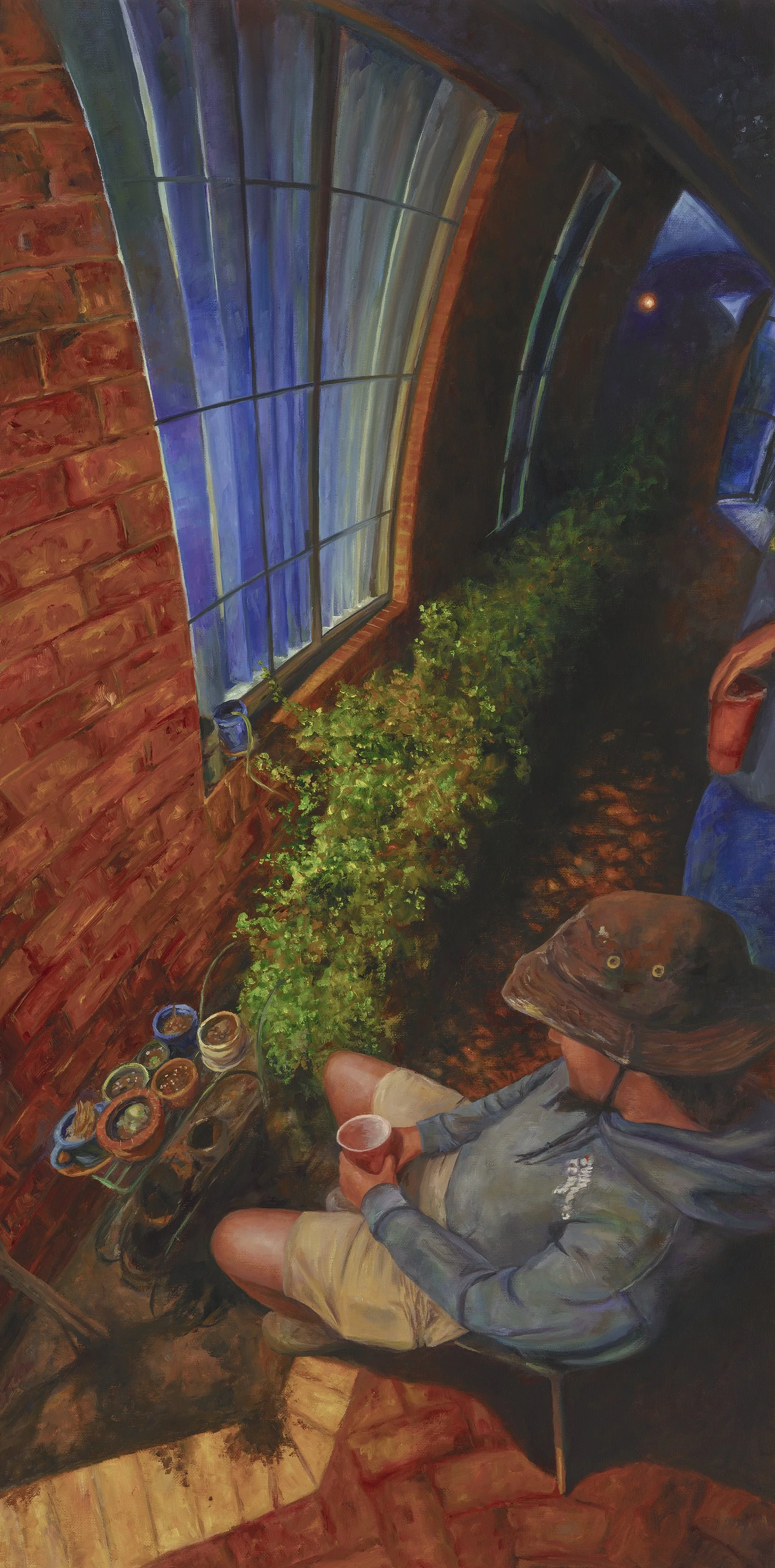 The Lonely Stoner Seems to Free His Mind at Night  [45x90cm]