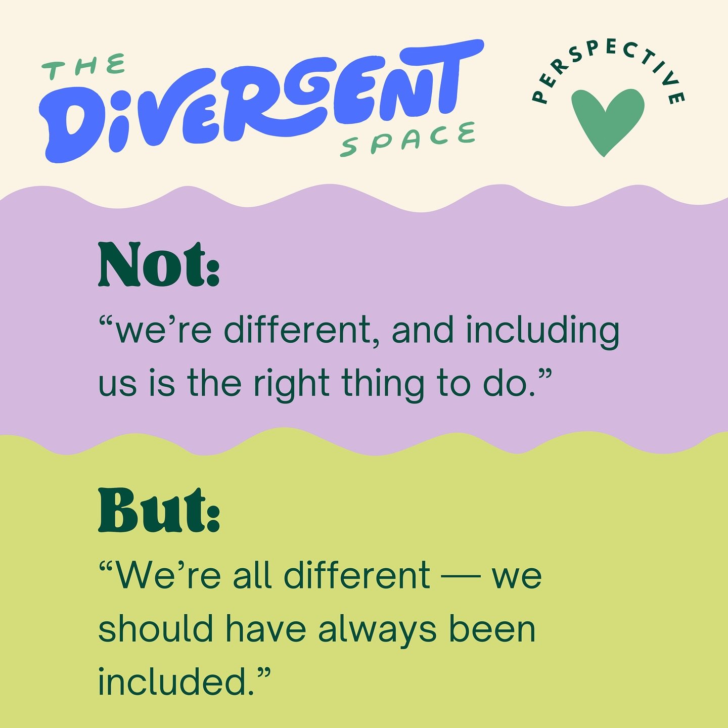 I&rsquo;ve been thinking about how inclusion is so often framed as doing the &ldquo;right thing&rdquo; for people who are different.

But we&rsquo;re all different.
We always have been.

Some of us are marginalised simply for the ways we exist &mdash