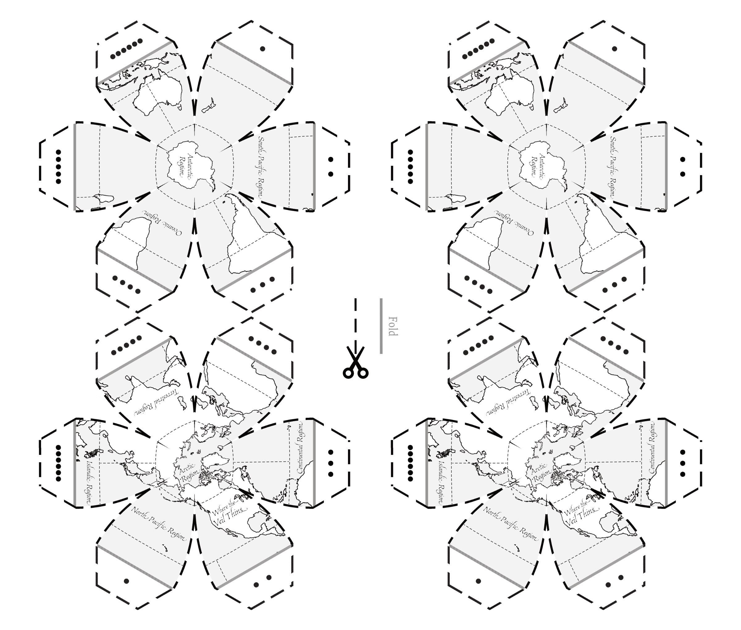 Golf-ball-sized globe templates