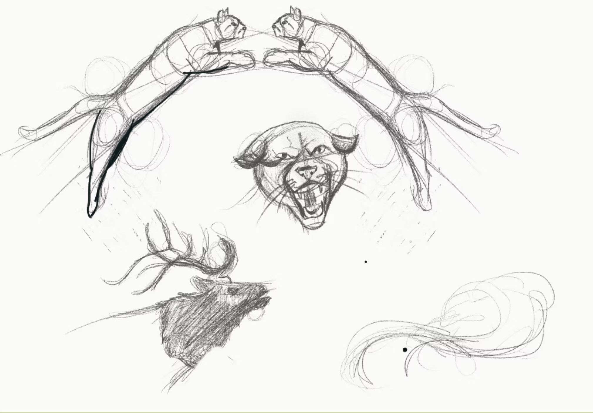 Original loose sketches of the frame icon
