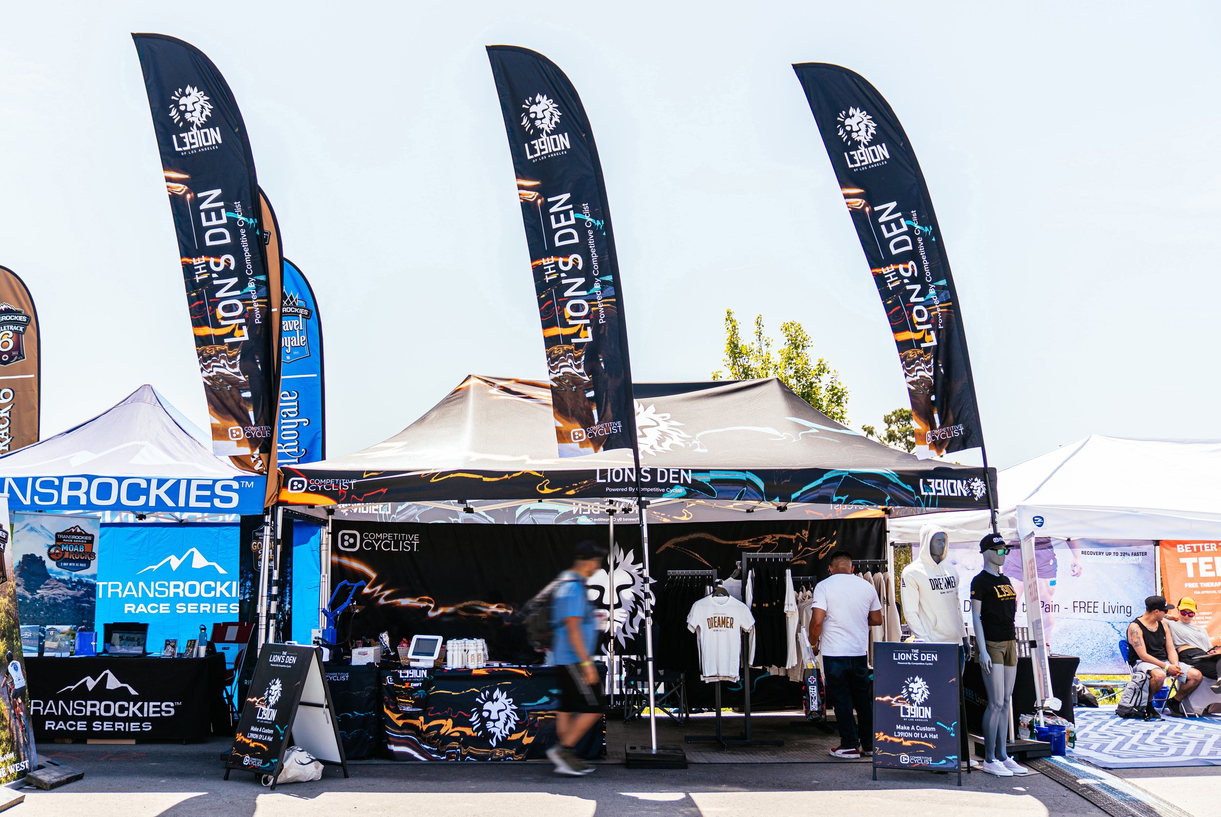 Tent, apparel and activation for Competitive Cyclist x L3GION 