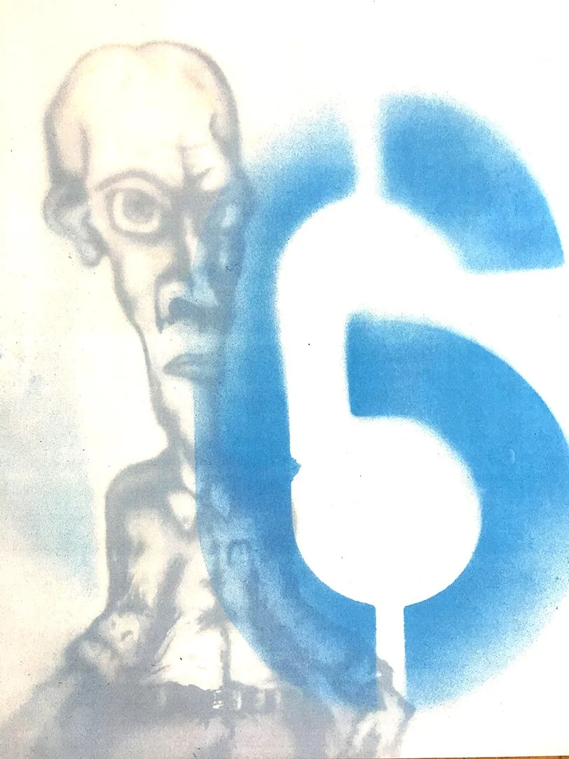 Mixed media illustration using ink, vellum & spray paint