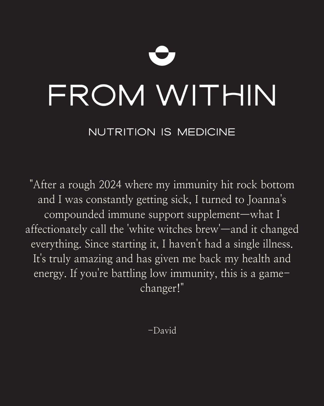 Struggling with constant colds and low energy? You're not alone&mdash;until you find the right support! 😷💔

At FROM WITHIN, our personalised compounded supplements target root causes like yours, boosting resilience from within. Ready to brew your o