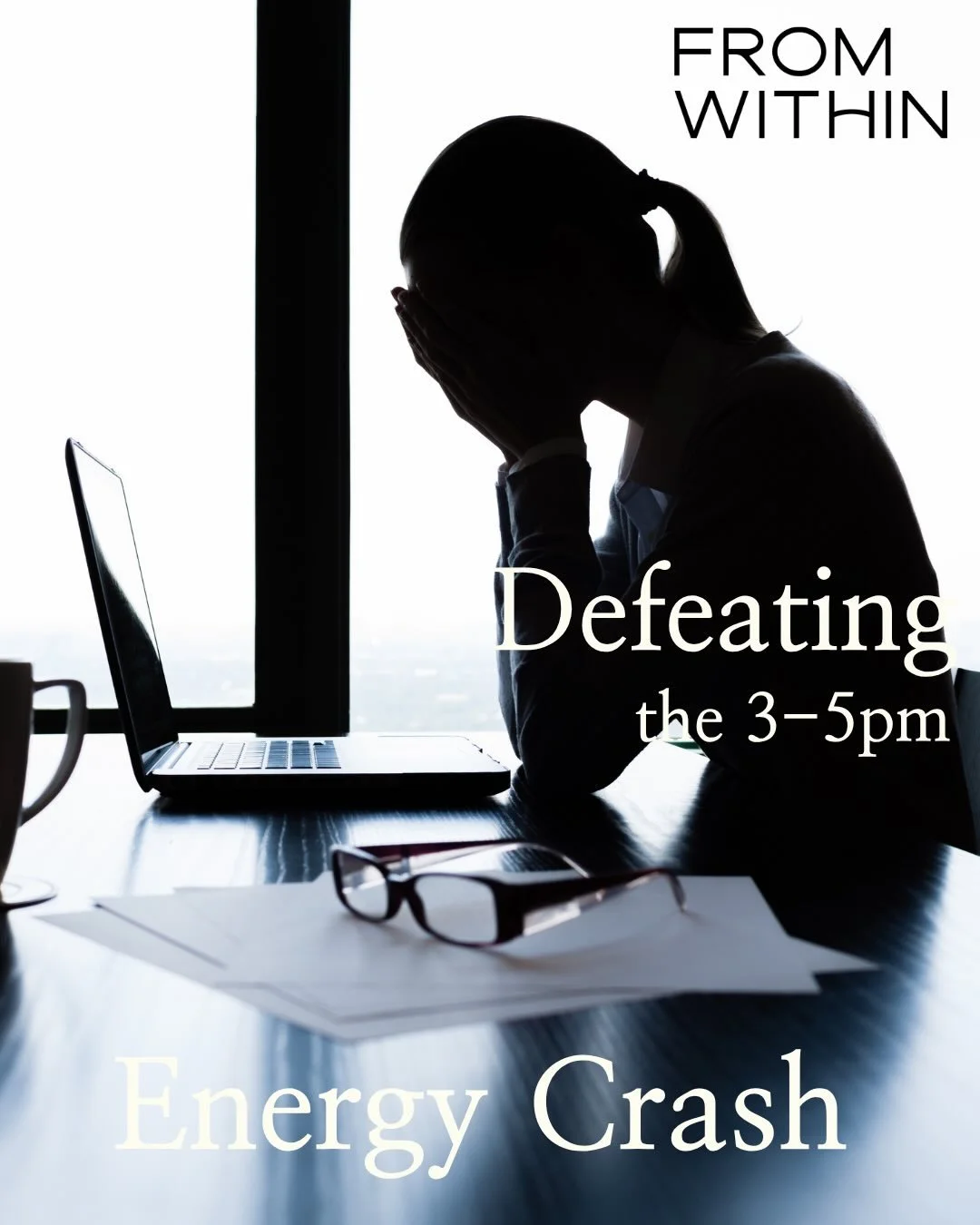 We all know the feeling - we have spent the whole day at our computer&rsquo;s or running around doing errands and suddenly the 3pm wave of exhaustion hits. 

Here are my key 4 tips to defeat the dreaded 3-5pm crash:

☀️ The 15-minute sun &amp; move r