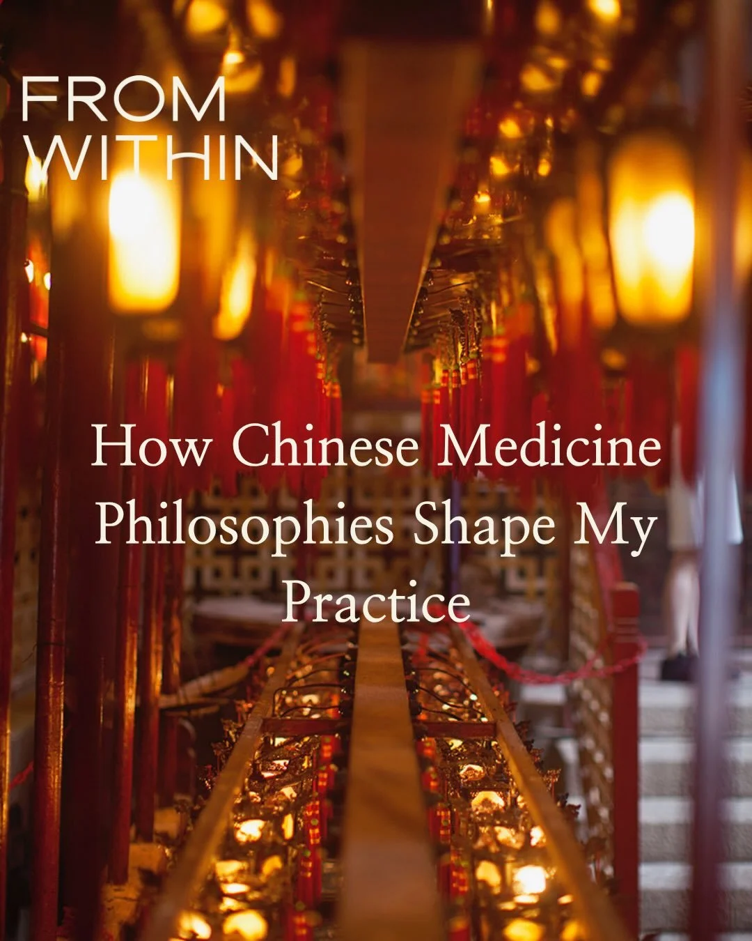 Growing up in Hong Kong with my Chinese heritage, I was raised with the deep belief that food is medicine. Today at FROM WITHIN, I blend those timeless Chinese Medicine principles with modern nutritional science to help clients feel stronger, clearer