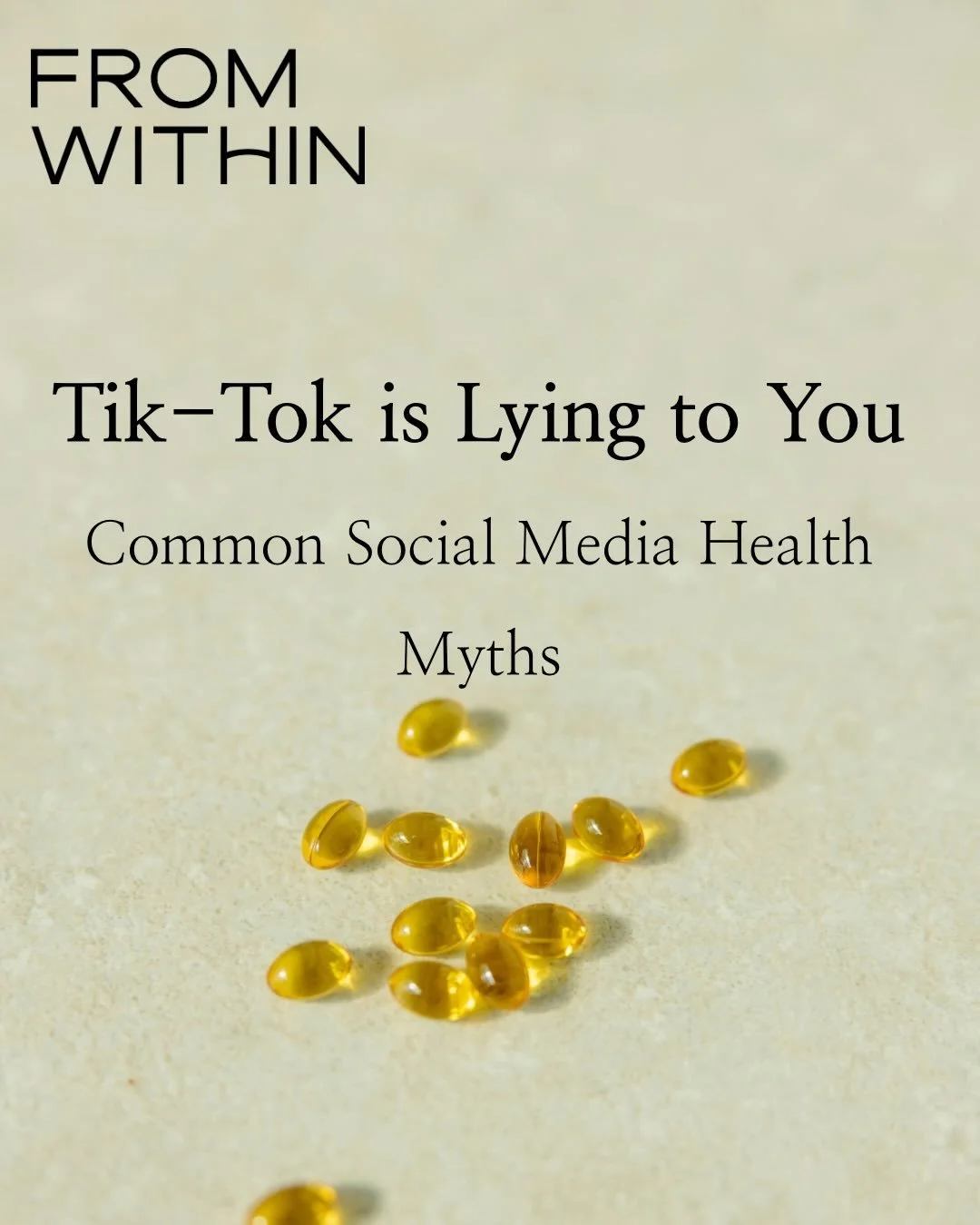 ⚠️TikTok is lying to you! Everyday I see health trends on social media, backed by zero scientific evidence. 

Real health isn&rsquo;t built in 15-second hacks. 

This is a #1 Priority at FROM WITHIN.
Book a consultation today and choose evidence over