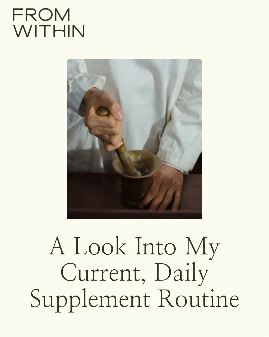 Modern farming and soil depletion mean food today may contain fewer nutrients than it once did 🌱
 That&rsquo;s why I support my health with these daily supplements ✨💊

💛FROM WITHIN Divine Skin &amp; Hair
💊Vitamin C
💊BioActivated B
💊High Dose EP