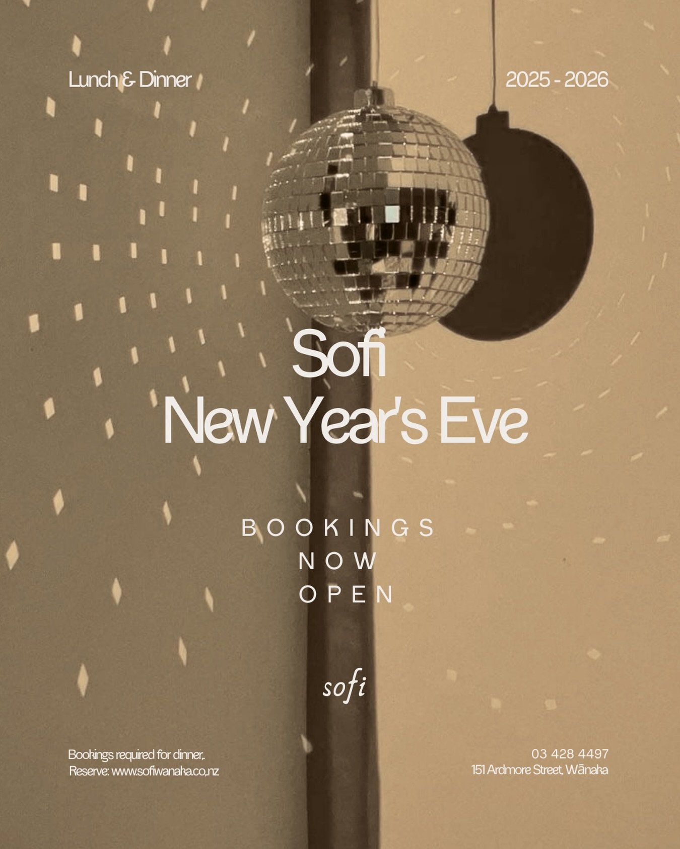 Ring in 2026 at Sofi Mediterranean. 

Our NYE bookings are officially open, enjoy a beautiful night with us, and watch the fireworks sparkle from our deck.

Cheers to the year ahead!

#wanaka #sofi #restaurant #bar #fireworks #newyear