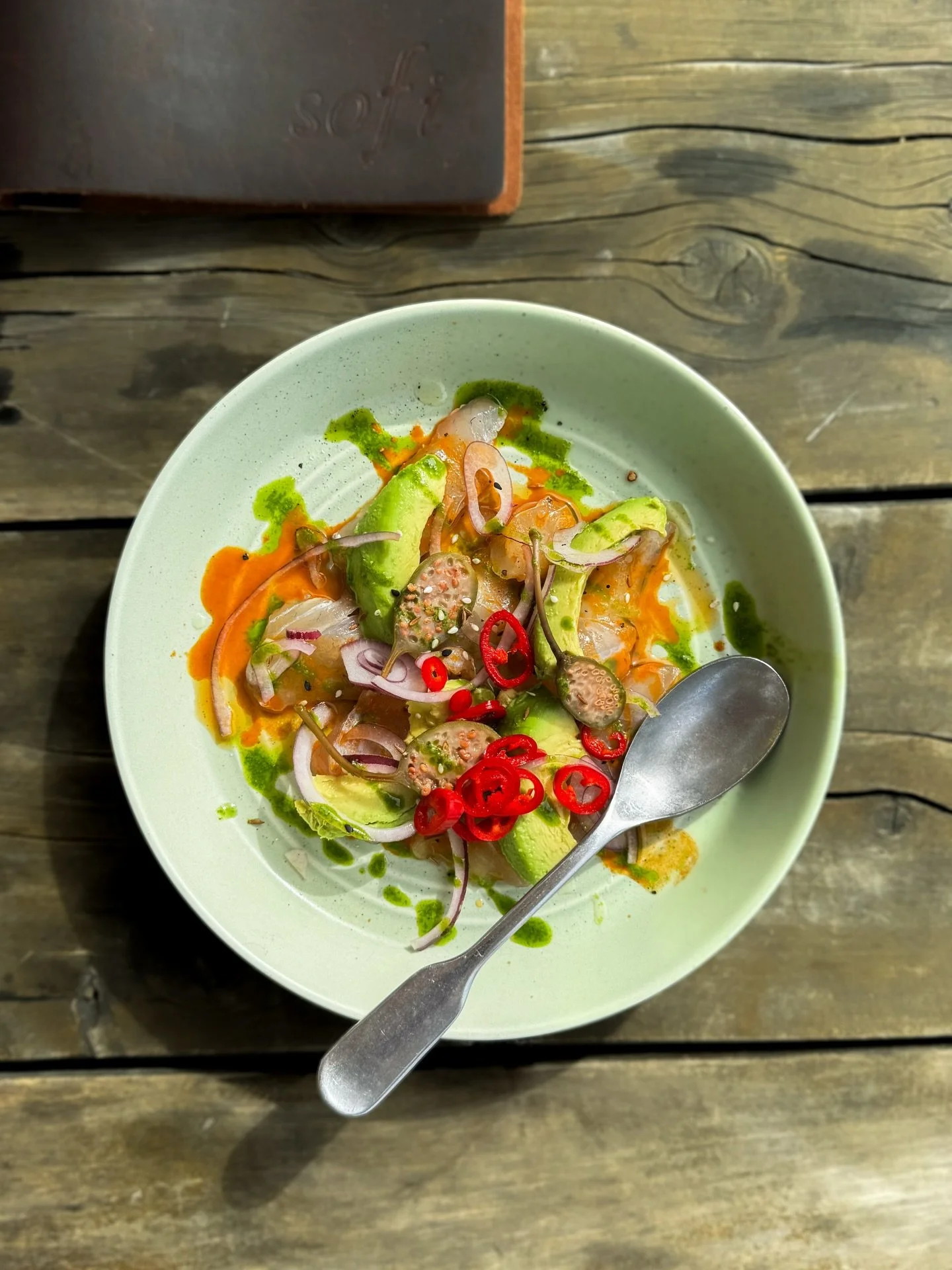 Market fish ceviche &amp; Sofi handmade cocktails 
Fresh, vibrant summer bites and refreshing drinks at Sofi mediterranean.

Join us before summer ends! 

#wanaka #restaurant #lake #mediterranean