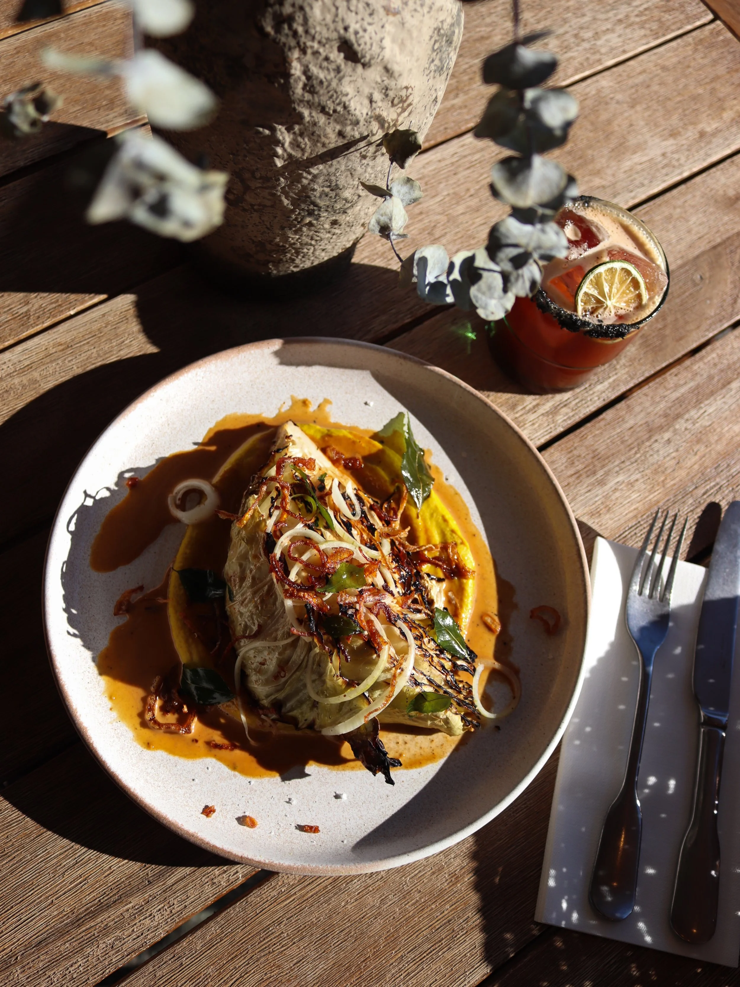 New to our small plates menu! 

Grilled Cabbage, charred over the fire and full of Mediterranean soul.

Come and try it at Sofi.
