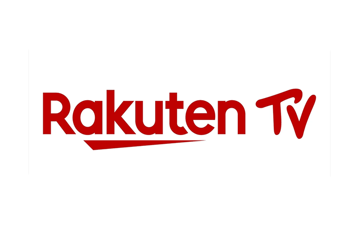 Logo Rakuten TV en rouge sur fond blanc.