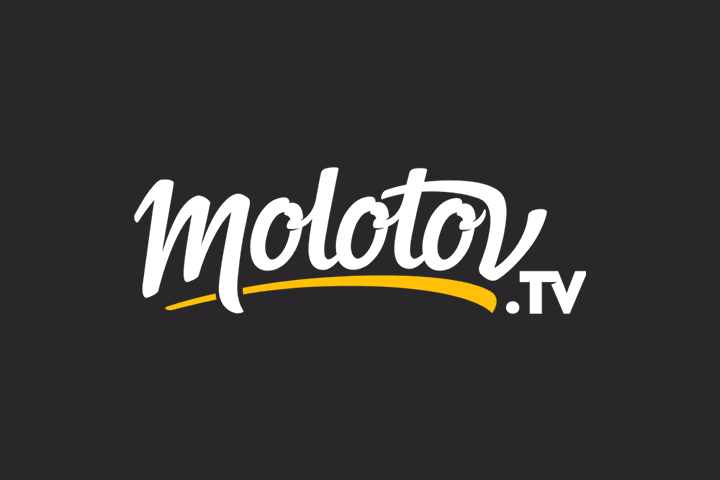 Logo de Molotov TV sur fond noir.