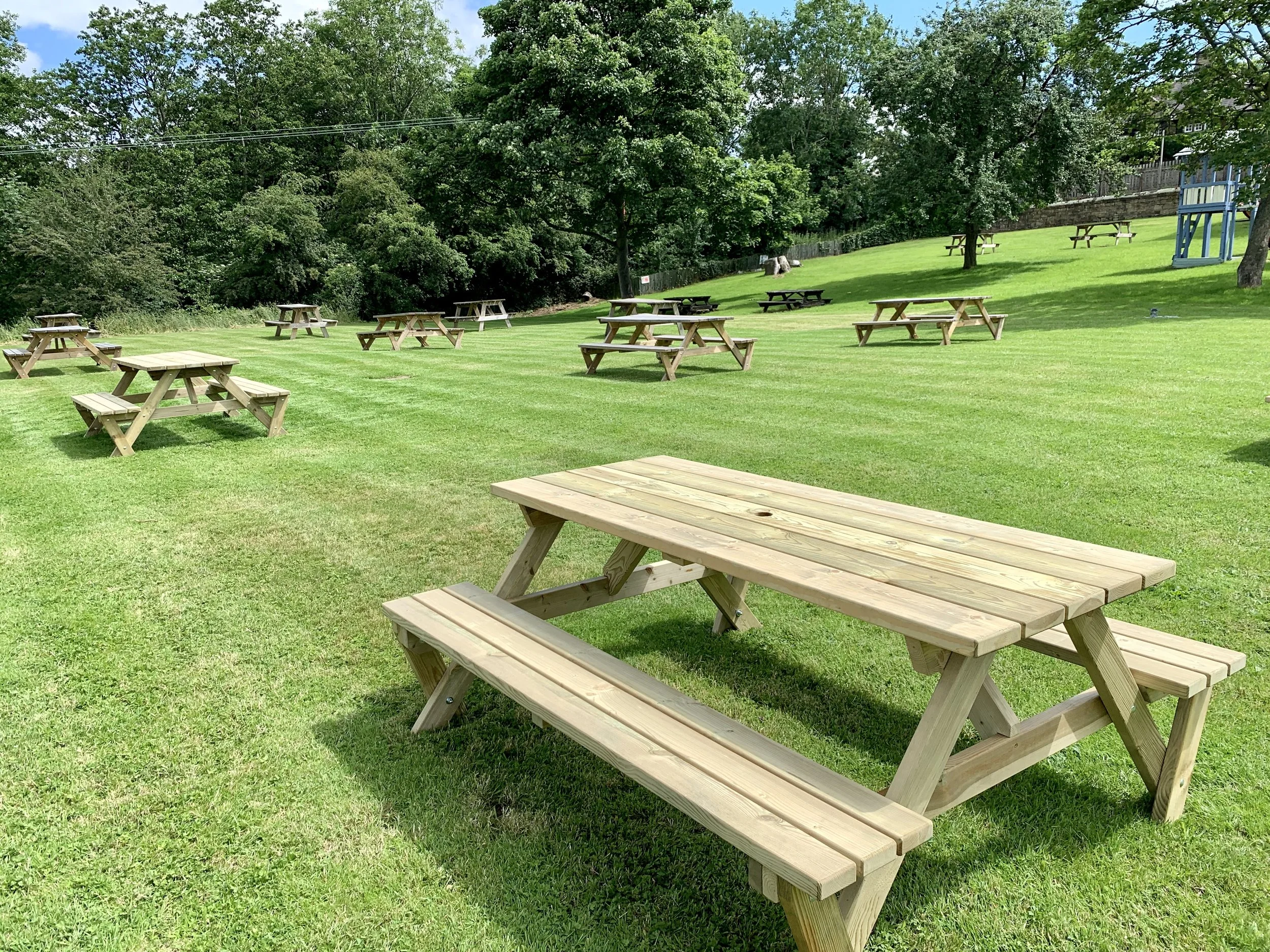 Beer Garden with picnic benches