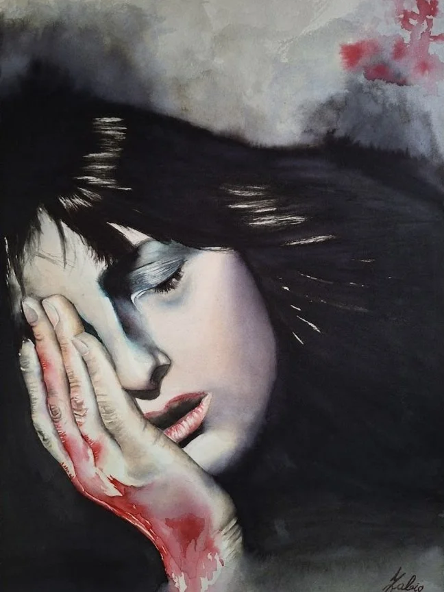 Anna Magnani - Acquerello - femminicidio