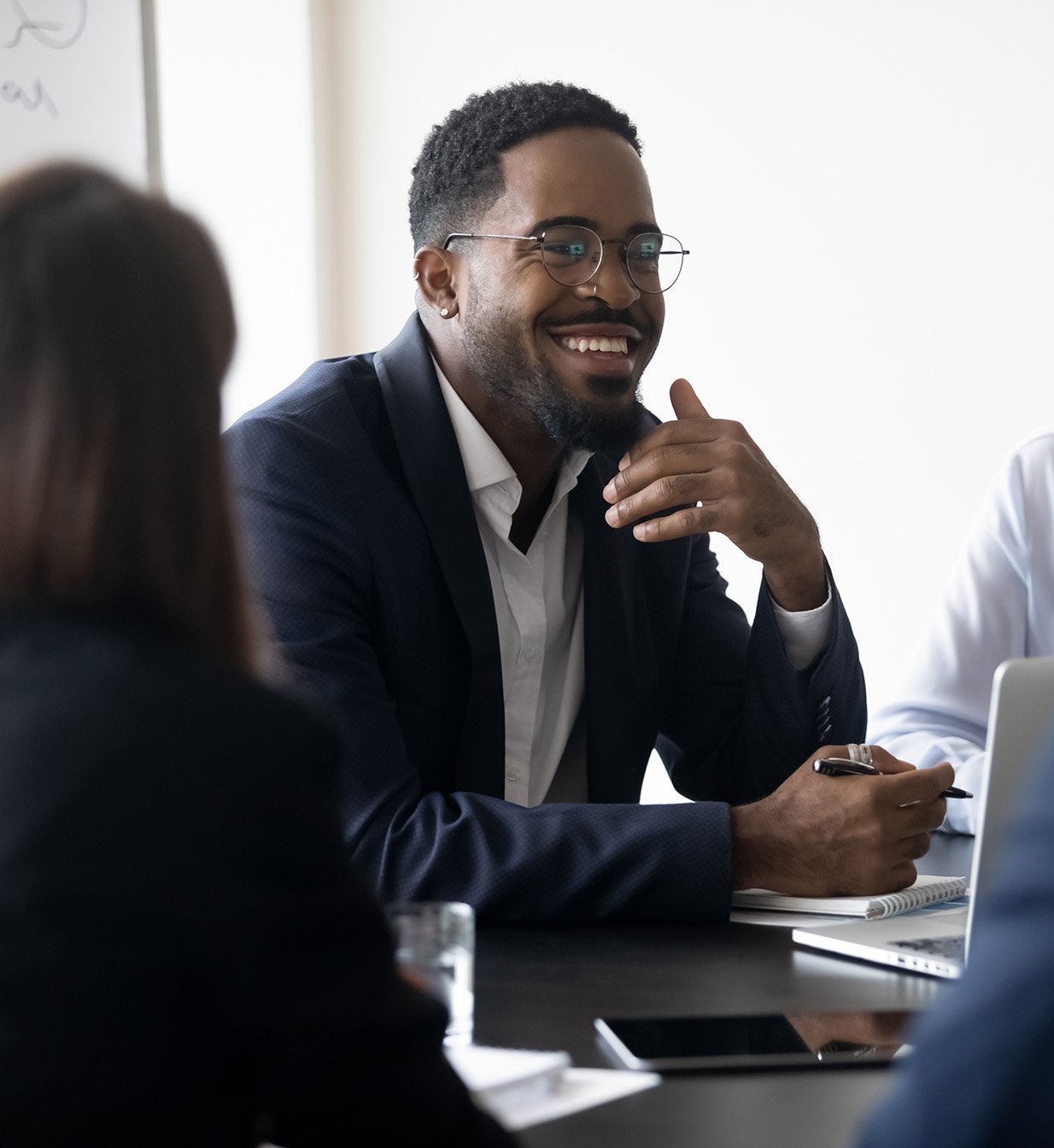 high performing professional with adhd in a corporate business meeting