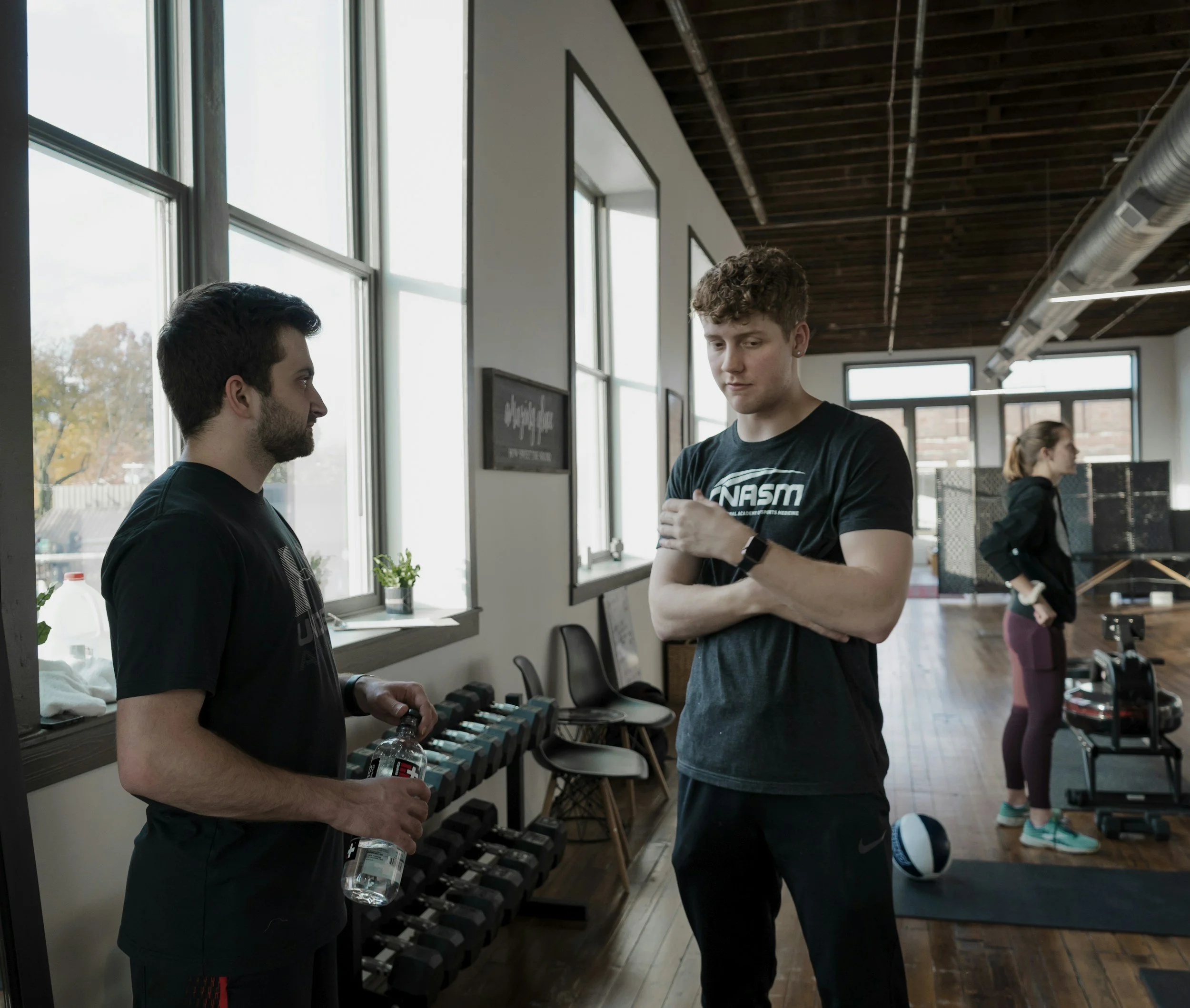 man with personal trainer coach