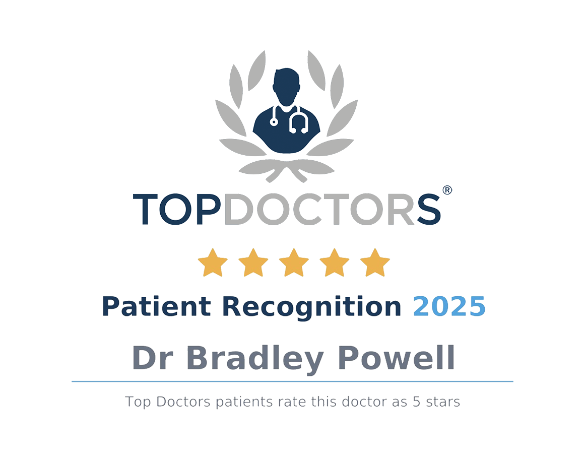 Top Doctors Patient Recognition Certificate 2025 Dr Bradley Powell