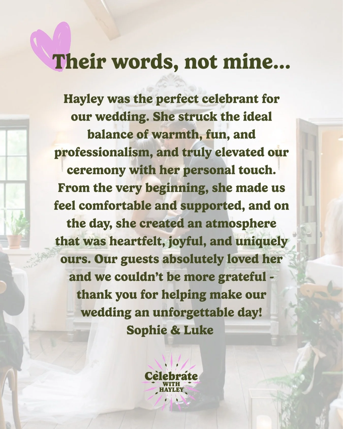 This kind of feedback makes it all worth it 🫶🏻

It&rsquo;s moments like this that remind me just how much I love what I do - and how incredibly lucky I feel to have found this path. Being trusted with someone&rsquo;s love story is never something I